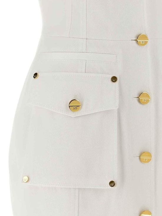 26SS 엘리자베타프랜치 미디 스커트 AB92861E2360 White - ELISABETTA FRANCHI