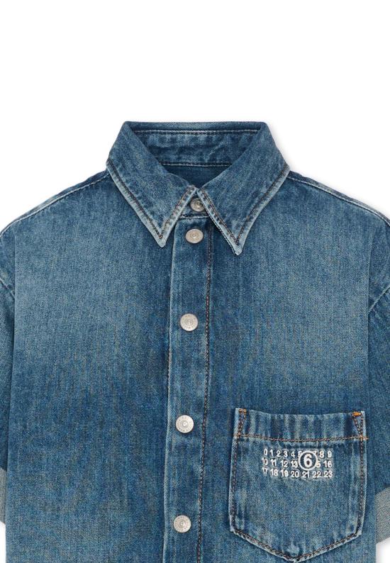 26SS [키즈] MM6 메종마르지엘라 셔츠 M60763 MM07A M601 DENIM - MM6 MAISON MARGIELA
