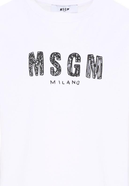 26SS [키즈] 엠에스지엠 티셔츠 S6MSJUTH004 001 WHITE - MSGM