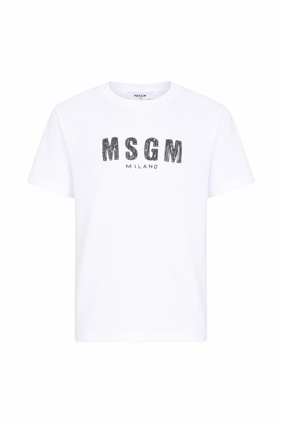 26SS [키즈] 엠에스지엠 티셔츠 S6MSJUTH004 001 WHITE - MSGM