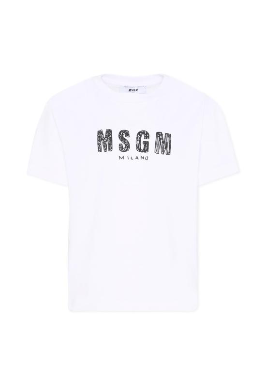 26SS [키즈] 엠에스지엠 티셔츠 S6MSJUTH004 001 WHITE