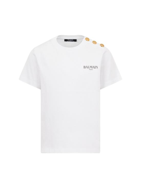 26SS [키즈] 발망 티셔츠 BY8Q21K Z3672100NE WHITE