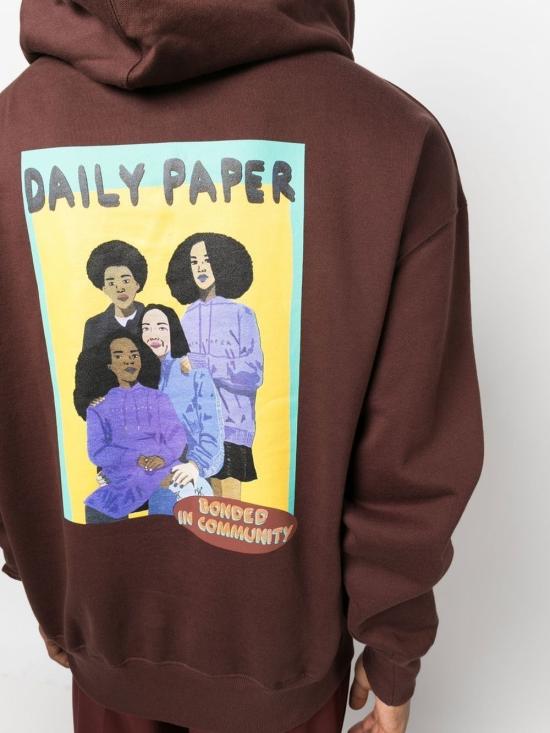  데일리 페이퍼 후드 티셔츠 2223057 CHOCOLATEBROWN Brown - DAILY PAPER