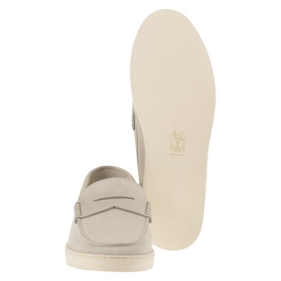 26SS 브루넬로 쿠치넬리 스웨이드 로퍼 스니커즈 MZUSOLP312 ICE - BRUNELLO CUCINELLI