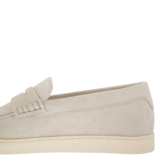 26SS 브루넬로 쿠치넬리 스웨이드 로퍼 스니커즈 MZUSOLP312 ICE - BRUNELLO CUCINELLI