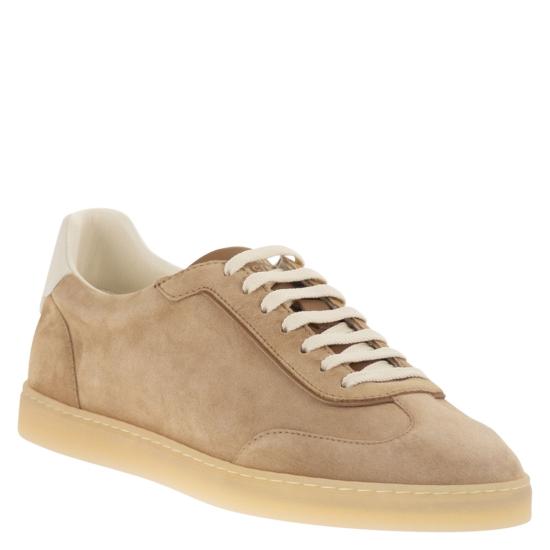 26SS 브루넬로 쿠치넬리 스웨이드 스니커즈 MZUMGLJ336 BEIGE - BRUNELLO CUCINELLI