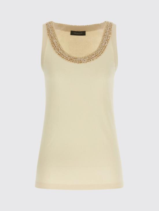 26SS 파비아나 필리피 민소매 티셔츠 JED266F602L918 0145 Butter - FABIANA FILIPPI