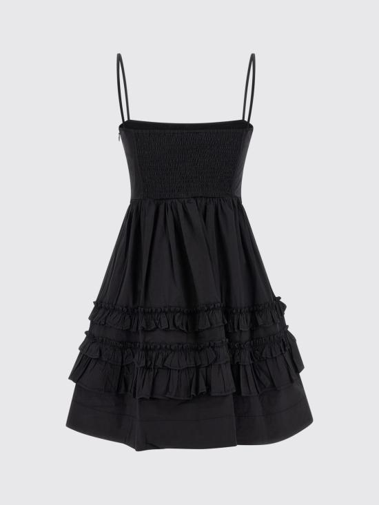 26SS 가니 프릴 슬리브리스 미니 드레스 A1030207 099 Black - GANNI