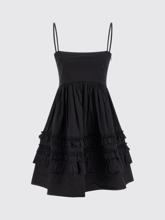 26SS 가니 프릴 슬리브리스 미니 드레스 A1030207 099 Black - GANNI