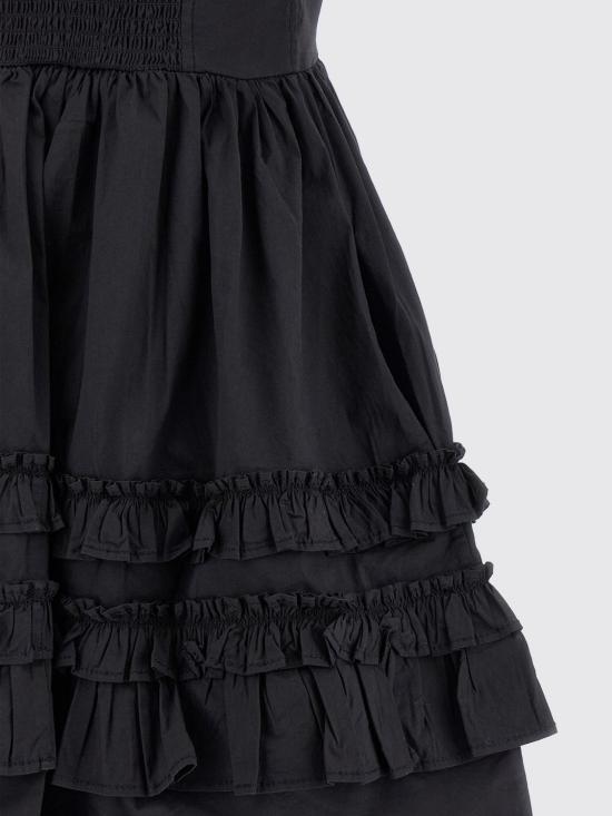 26SS 가니 프릴 슬리브리스 미니 드레스 A1030207 099 Black - GANNI