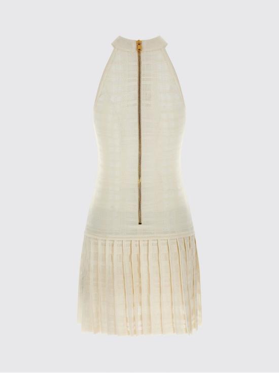 26SS 발망 롱 원피스 GF1R3375KJ36 0KA White - BALMAIN