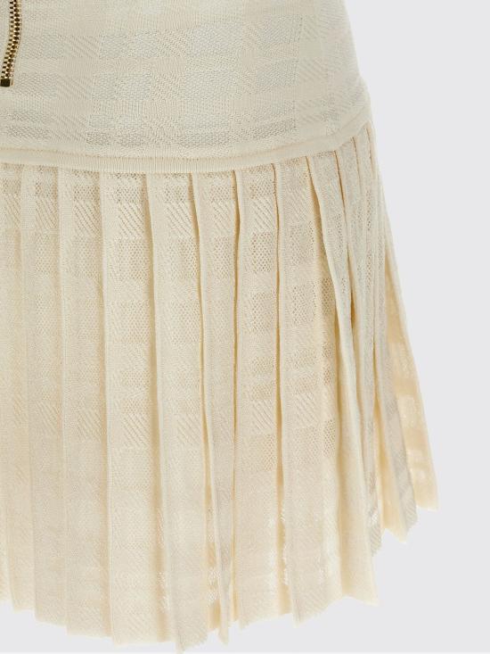 26SS 발망 롱 원피스 GF1R3375KJ36 0KA White - BALMAIN