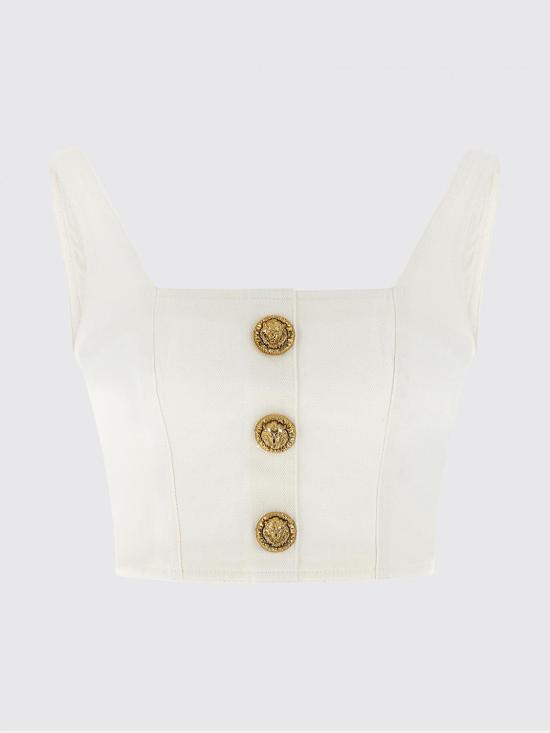 26SS 발망 민소매 티셔츠 GF1AD214DG14 0FC White - BALMAIN