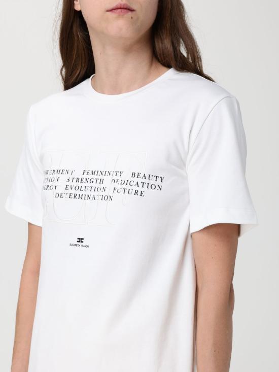 26SS 엘리자베타프랜치 반팔 티셔츠 MA69P61E2 270 White - ELISABETTA FRANCHI