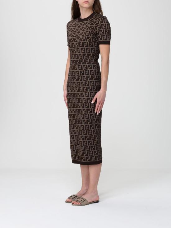 26SS 펜디 롱 원피스 FZDD54ASJT F0GGE Brown - FENDI