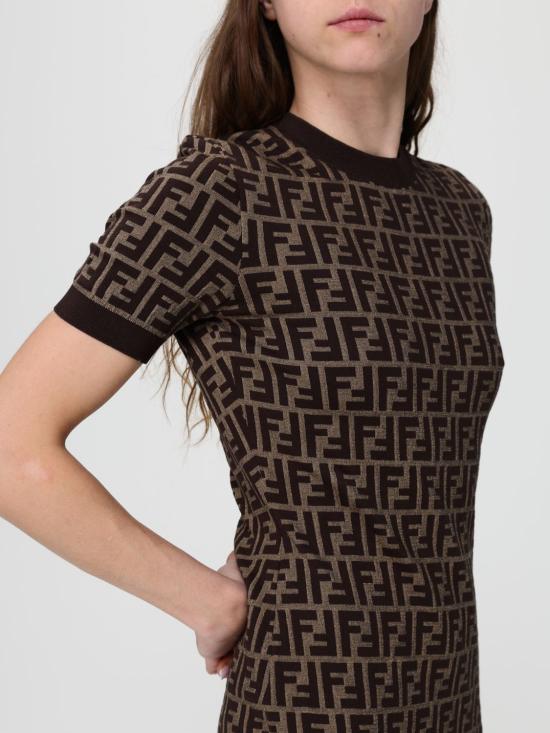 26SS 펜디 롱 원피스 FZDD54ASJT F0GGE Brown - FENDI
