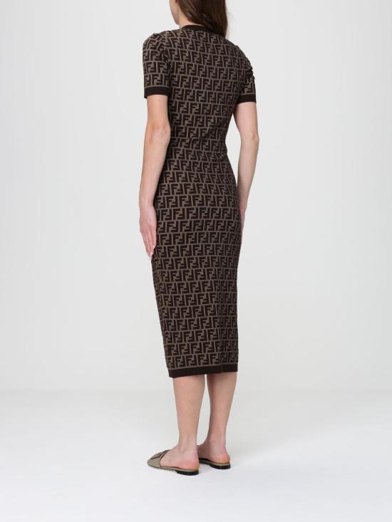 26SS 펜디 롱 원피스 FZDD54ASJT F0GGE Brown - FENDI