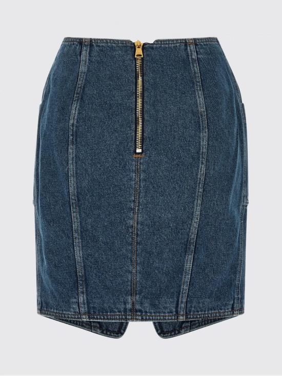 26SS 발망 데님 스커트 GF1LBB28DG08 6EX Blue - BALMAIN
