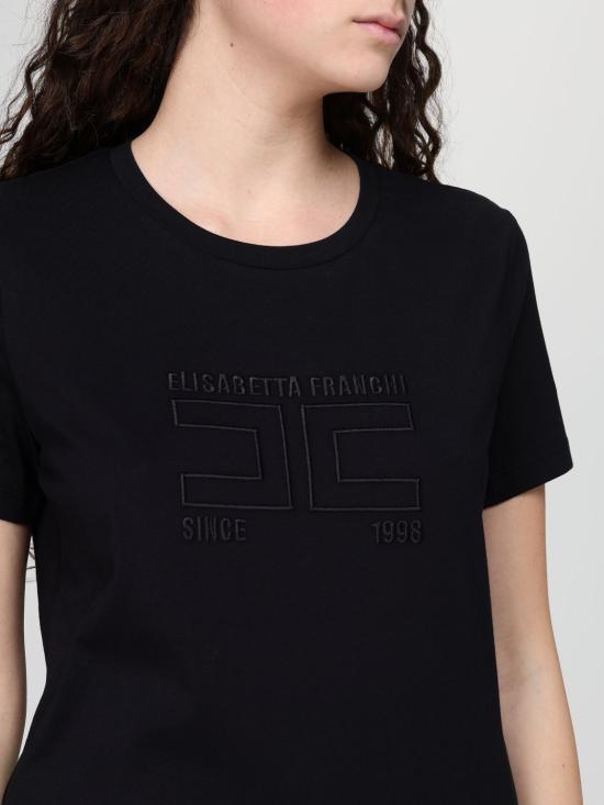 26SS 엘리자베타프랜치 반팔 티셔츠 MA71G61E2 110 Black - ELISABETTA FRANCHI