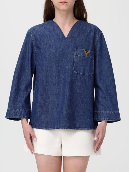 26SS 발렌티노 가라바니 데님 셔츠 BDB03L9YA 558 Blue