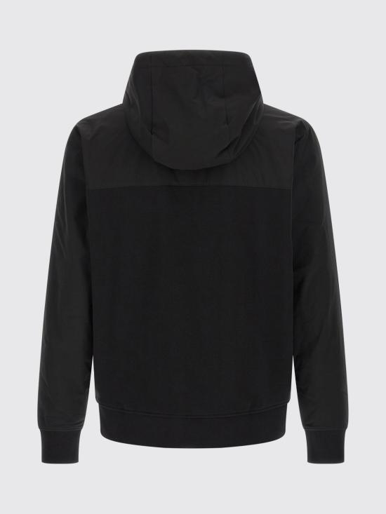 26SS 보스 시그니처 스트라이프 트리밍 코튼 테리 집업 후디 50555115 001 Black - BOSS