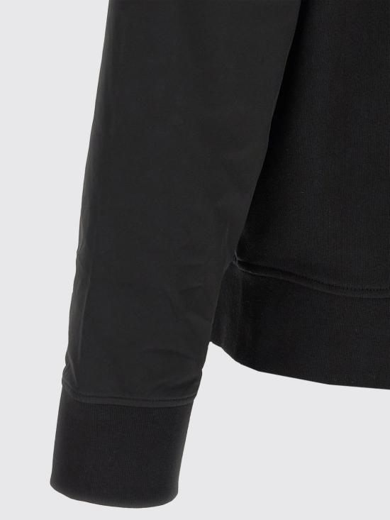 26SS 보스 시그니처 스트라이프 트리밍 코튼 테리 집업 후디 50555115 001 Black - BOSS