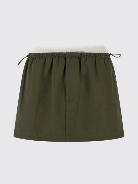 26SS 알렉산더 왕 미디 스커트 1WC1265382 305 Green - ALEXANDER WANG