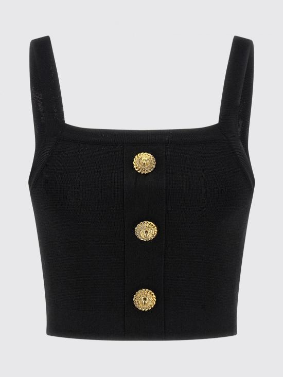 26SS 발망 민소매 티셔츠 GF1AA415KJ43 0PA Black - BALMAIN