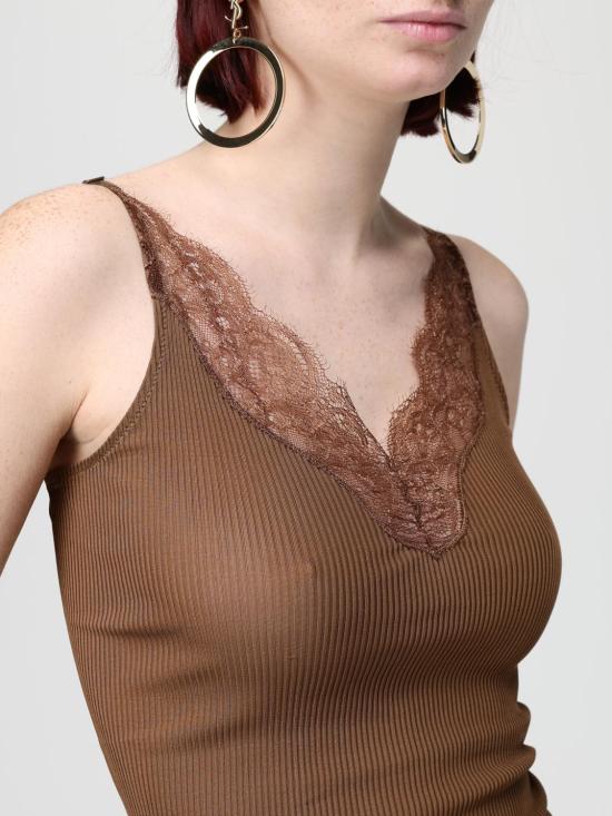 26SS 생로랑 레이스드 탱크탑 796843Y37SM 2574 Brown - SAINT LAURENT