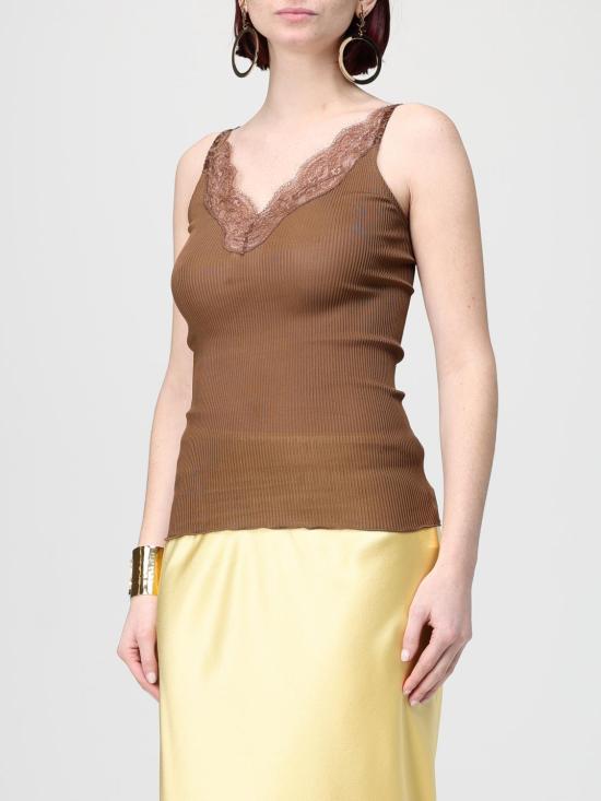 26SS 생로랑 레이스드 탱크탑 796843Y37SM 2574 Brown - SAINT LAURENT