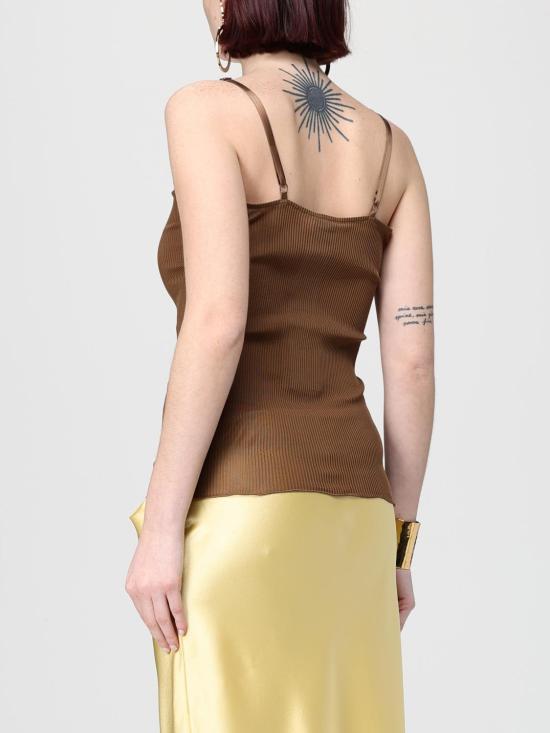 26SS 생로랑 레이스드 탱크탑 796843Y37SM 2574 Brown - SAINT LAURENT