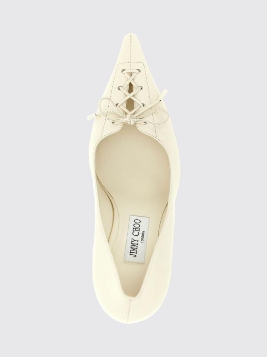 26SS 지미추 블랙 나파 가죽 펌프스 SCARLETT95NAP LATTE White - JIMMY CHOO