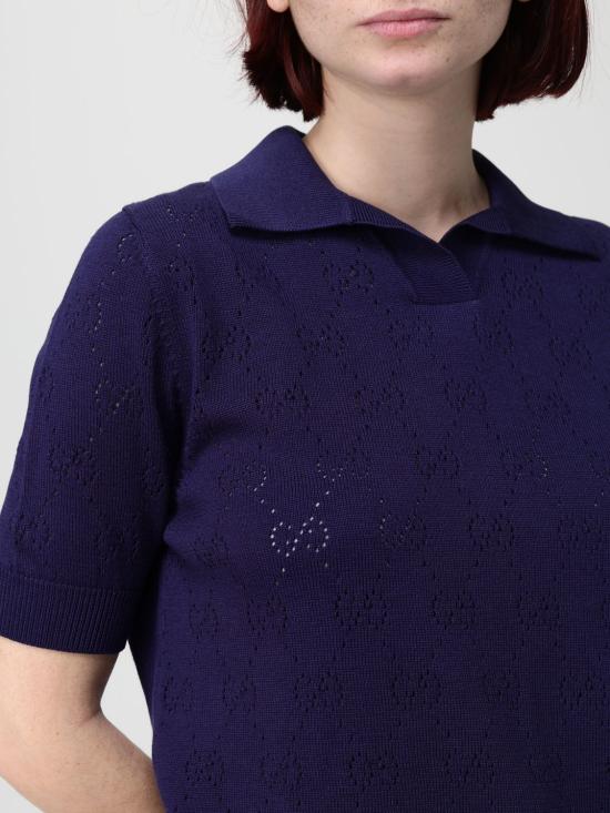 26SS 구찌 폴로 티셔츠 856203XKFCO 4522 Blue - GUCCI