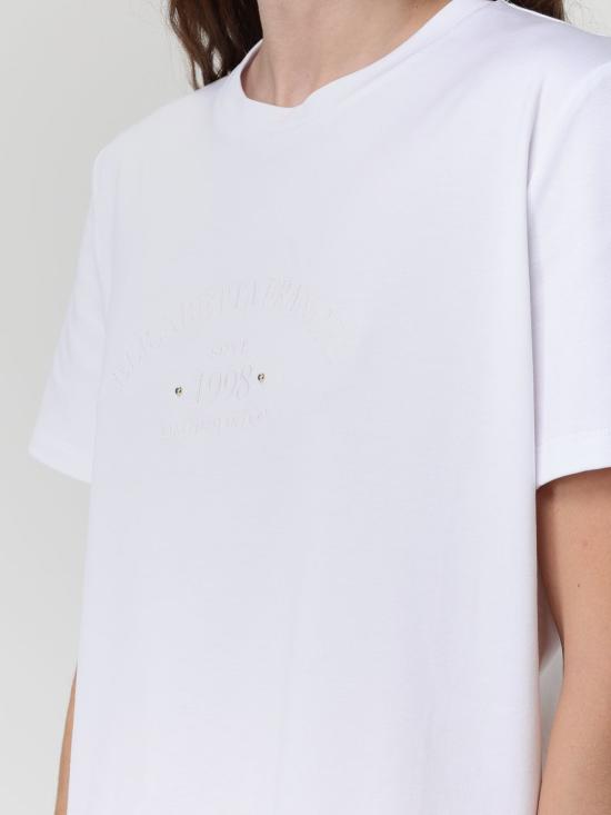 26SS 엘리자베타프랜치 반팔 티셔츠 MA01761E2 270 White - ELISABETTA FRANCHI