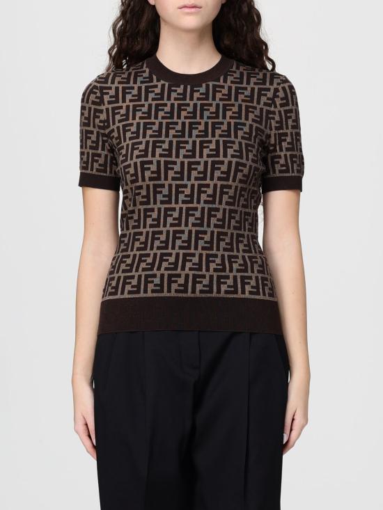 26SS 펜디 FF 코튼 스웨터 FZXC72ASJT F0GGE Brown