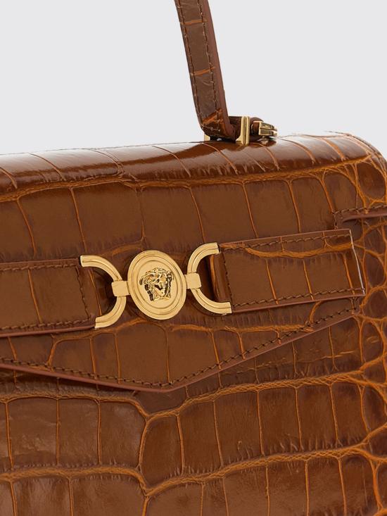 26SS 베르사체 메두사 95 크록 이펙트 탑 핸들 백 10138231A08724 1NF2V Brown - VERSACE
