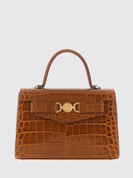 26SS 베르사체 메두사 95 크록 이펙트 탑 핸들 백 10138231A08724 1NF2V Brown