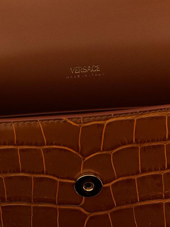 26SS 베르사체 메두사 95 크록 이펙트 탑 핸들 백 10138231A08724 1NF2V Brown - VERSACE