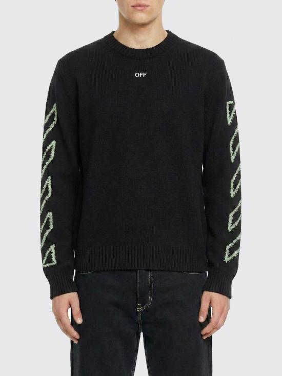 26SS 오프화이트 스웨터 OMHE087S26KNI001 0001 Black