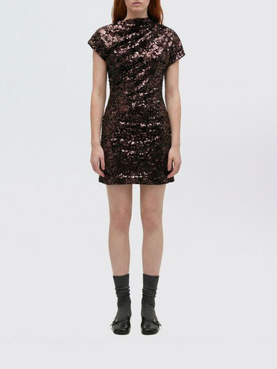 26SS 가니 시퀸 미니 드레스 A1030201 ZWX Brown