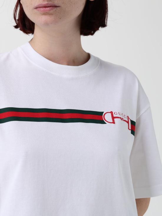 26SS 구찌 프린트 코튼 저지 티셔츠 837959XJHM5 9081 White - GUCCI