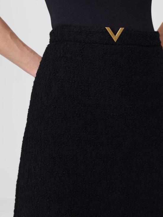 26SS 발렌티노 가라바니 미디 스커트 BRAEH09VM 0NO Black - VALENTINO GARAVANI