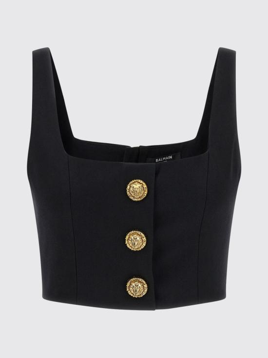 26SS 발망 민소매 티셔츠 GF1AB520WC09 0PA Black - BALMAIN