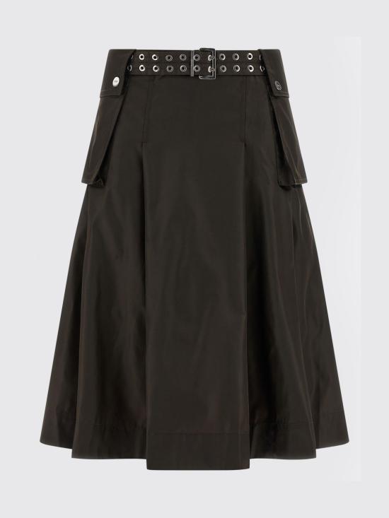 26SS 가니 듀체스 나일론 플리츠 미디 스커트 A1090054 ZWX Brown - GANNI