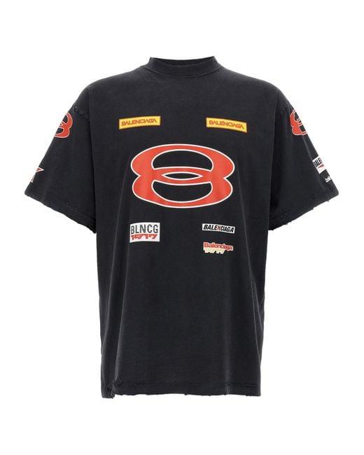 25SS 발렌시아가 반팔 티셔츠 831305TSVE2 1041 FADED WSHD BLACK