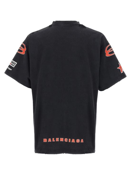  발렌시아가 반팔 티셔츠 831305TSVE2 1041 FADED WSHD BLACK - BALENCIAGA