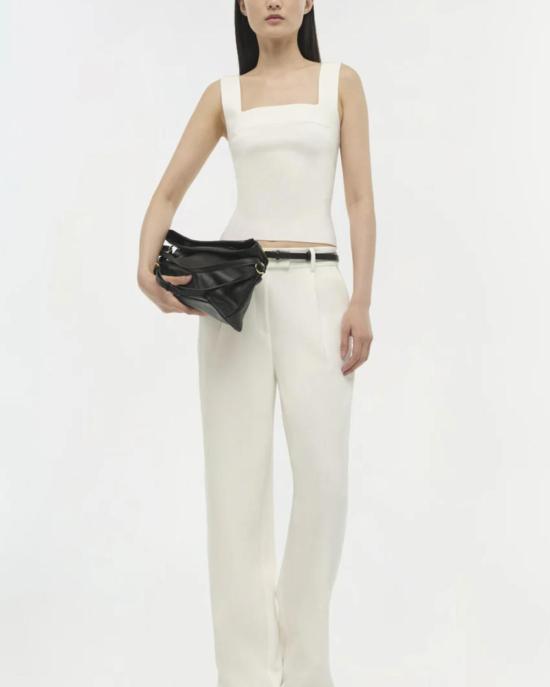  조나단 심카이 민소매 티셔츠 Jonathan Simkhai Madine 탱크 탑 화이트 - JONATHAN SIMKHAI