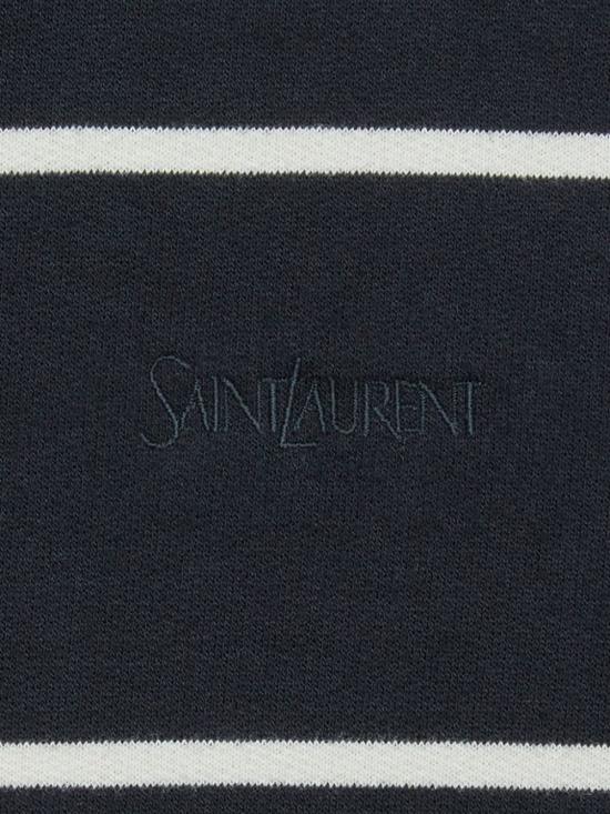  생로랑 로고 자수 스트라이프 후드 759979Y37IZ 1095 BLACK - SAINT LAURENT