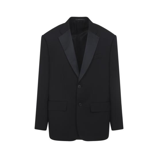 26SS 발렌시아가 싱글 브레스티드 블레이저 857393TNT39 1000 BLACK