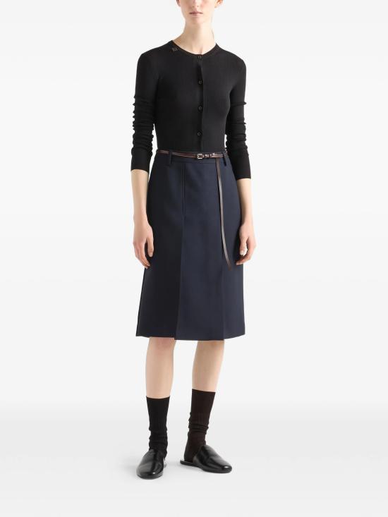 26SS 프라다 립드 니트 울 가디건 P25O0618PX F0002 BLACK - PRADA